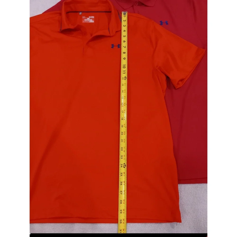 2 Under Armour Mens Heatgear Polo Golf Short Sleeve Shirts‎ XL Red